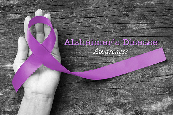 Alzheimer's,Disease,(ad),Awareness,With,Purple,Ribbon,(clipping,Path),On